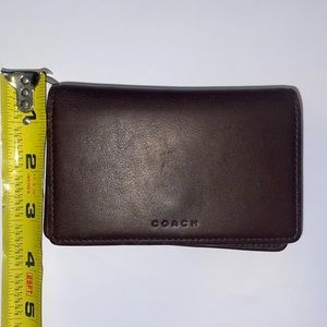 COACH Brown Fold Over Wallet with Key Ring Fob